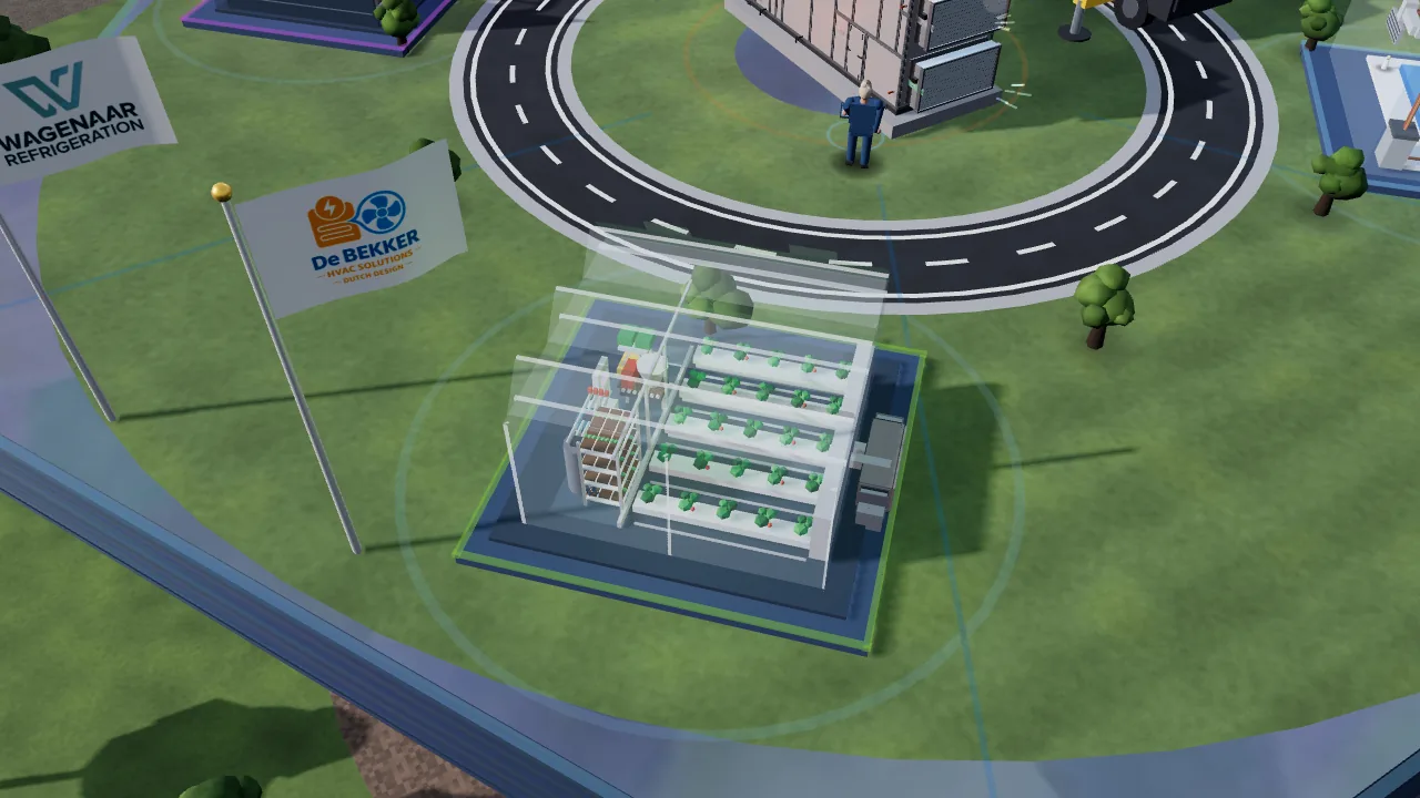 De kas op het plateau van onze 3D-wereld
